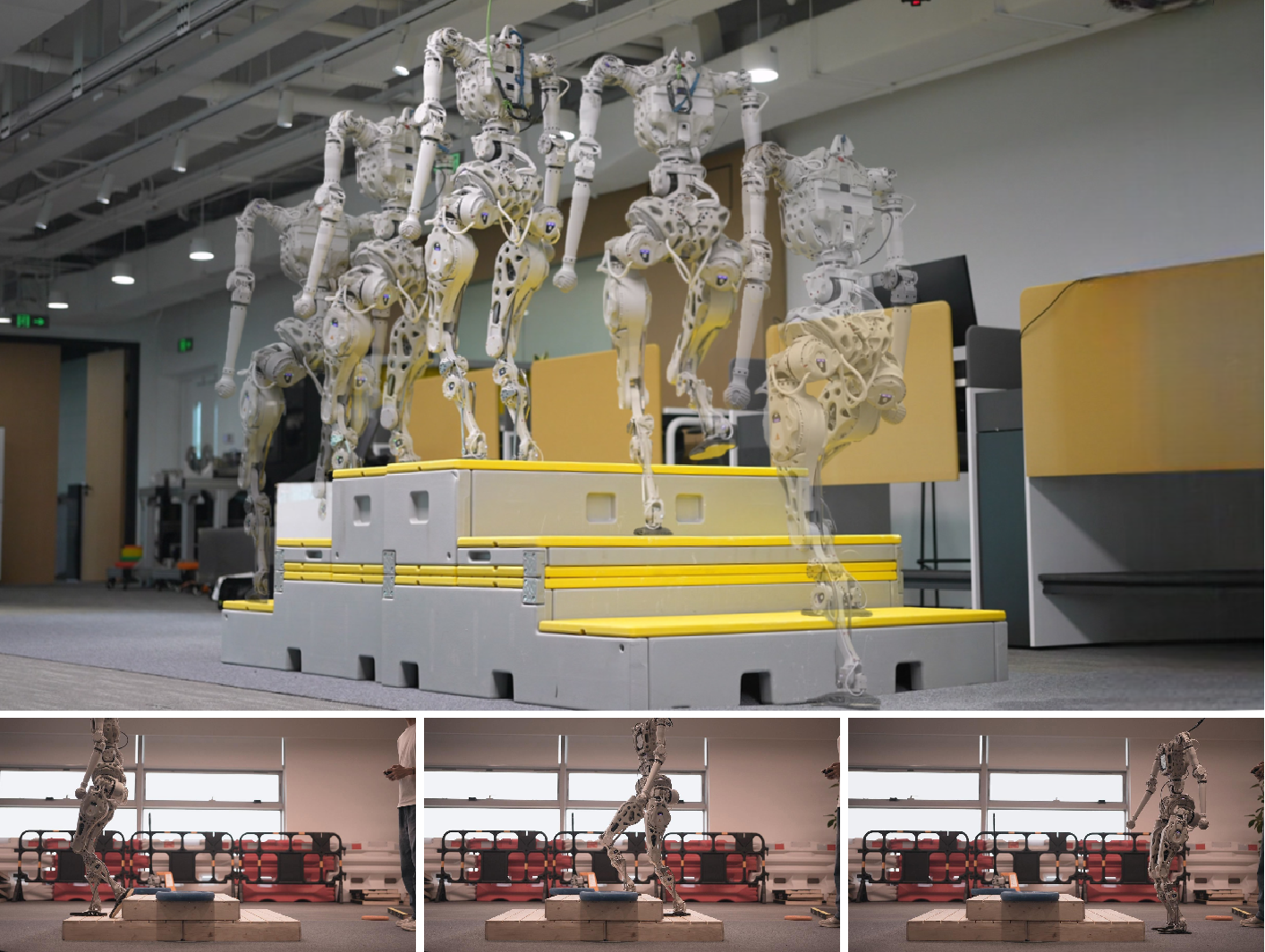 Adam Lite humanoid robot climbing stairs